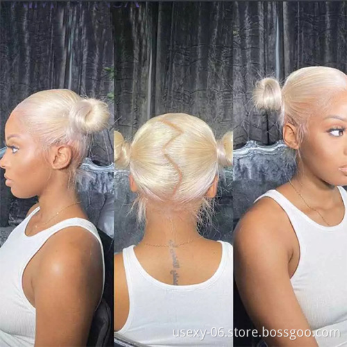 wholesale human hair lace wig 100% virgin brazilian bone straight 613 blonde full lace wigs hd lace human hair wigs blonde 613
